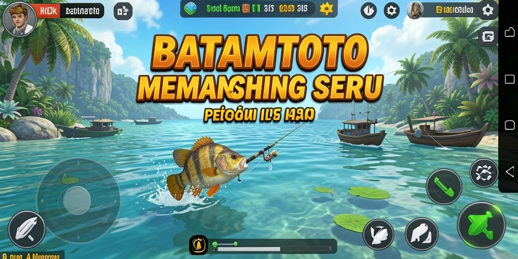 Gameplay memancing yang mendebarkan di lautan luas.