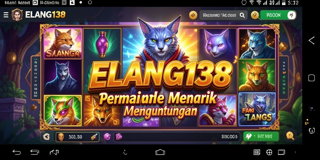 Screenshot gameplay ELANG138 dengan berbagai tema slot yang menarik.