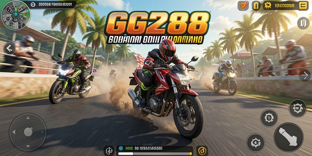 Tampilan aksi balap motor yang seru di GG288.
