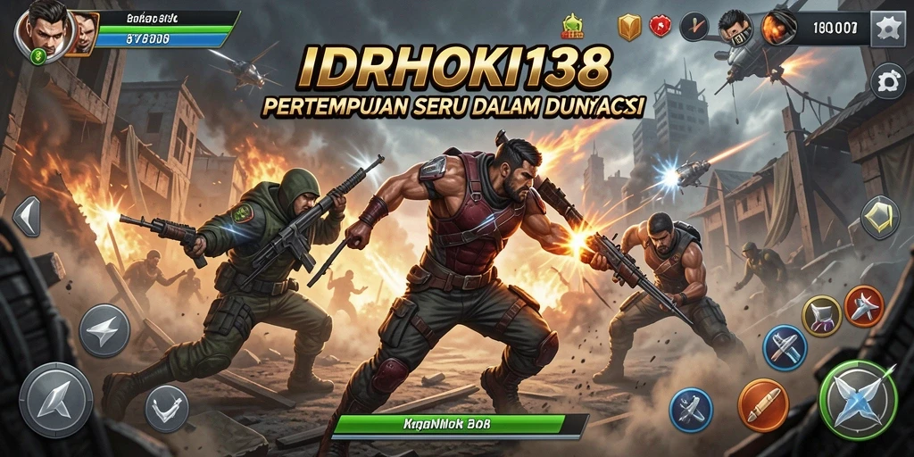 Tampilan aksi mendebarkan dalam gameplay IDRHOKI138.