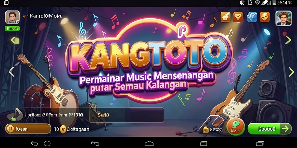 Screenshot gameplay KANGTOTO menampilkan keseruan bermain musik.