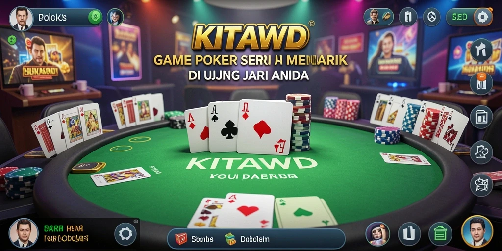Tampilan permainan poker yang mendebarkan dan interaktif.