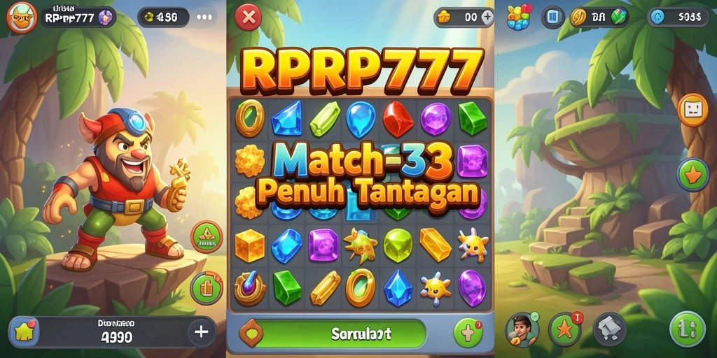 Tangkapan layar RPRP777 menunjukkan gameplay menawan dari permainan Match-3.