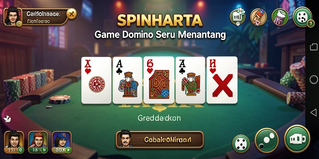 Tampilan menarik dari gameplay SPINHARTA dalam permainan Domino.